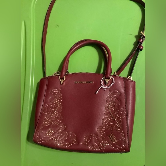 Burgundy Michael Kors Purse - Picture 1 of 7
